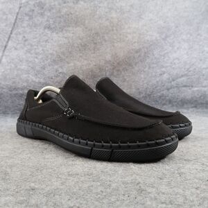 Robert Wayne Shoes Mens 9.5 Loafer Slip On Moc Comfort Casual Walking Work Black